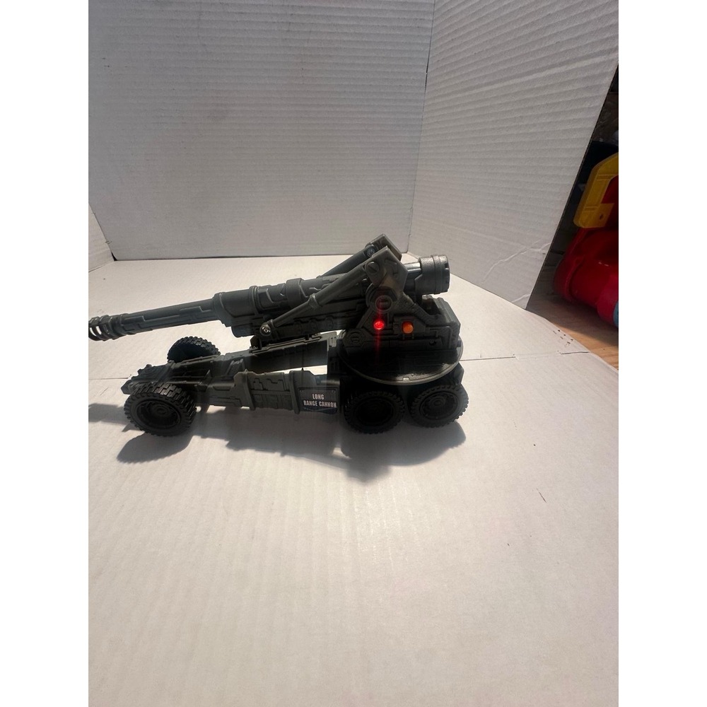 Long Range Cannon Gray Plastic Toy Vehicle with Rotating Turret